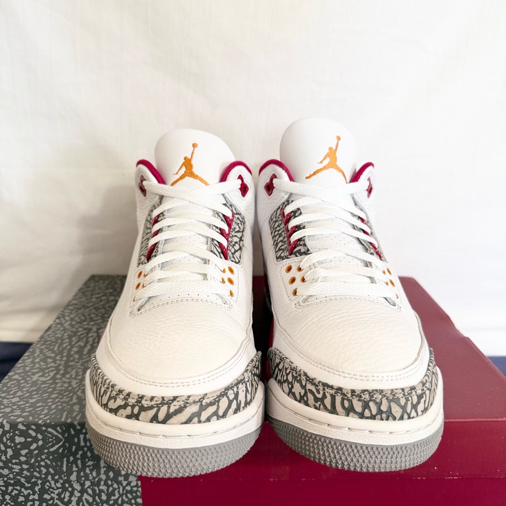 AUTHENTIC Jordan 3 Retro Cardinal Red size 12 CT8532-126 2022 PRE-OWNED w/ box - Picture 7 of 9